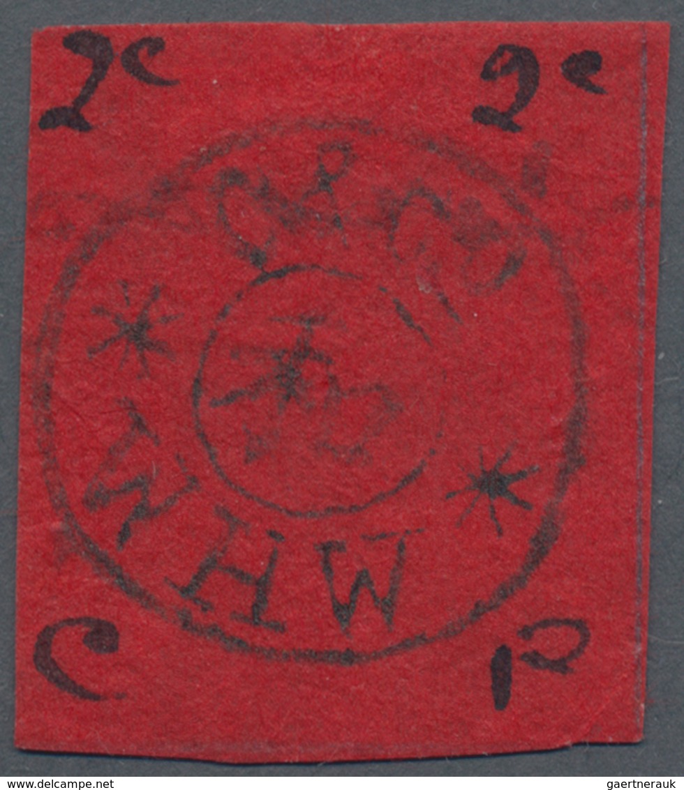 China - Lokalausgaben / Local Post: Weihaiwei, 1898, 2 C. Black On Red, Unused No Gum (Michel Cat. 1 - Otros & Sin Clasificación