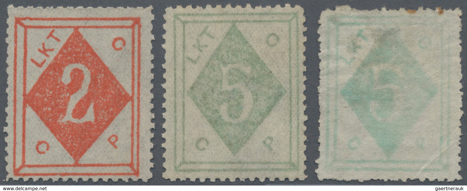 China - Lokalausgaben / Local Post: Weihaiwei, 2 C. Pale Red Resp. 5 C. Green (two Copies, Green Res - Andere & Zonder Classificatie