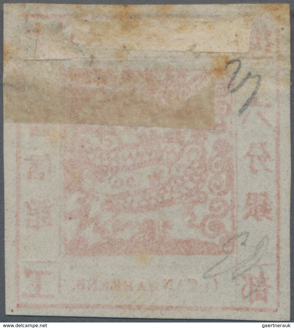 China - Shanghai: 1866, Large Dragon "Candareens" In The Plural, Non-seriff Digits, 6 Ca. Scarlet, T - Sonstige & Ohne Zuordnung