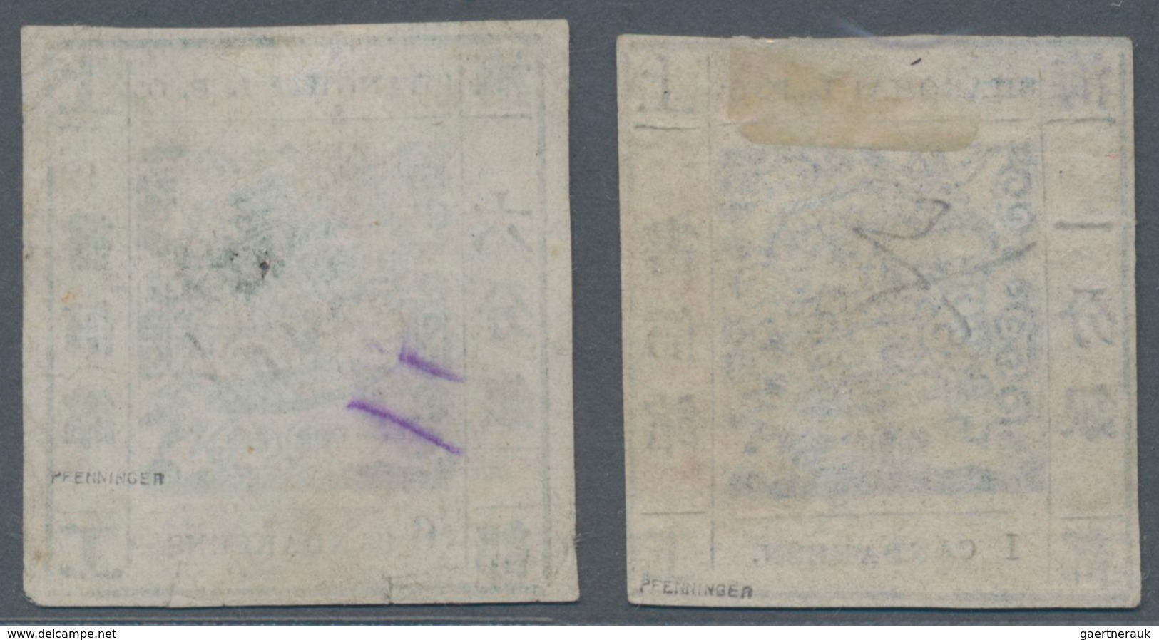 China - Shanghai: 1866, Large Dragons, Candareen, Roman Letter "1", 1 Ca. Blue Unused No Gum As Issu - Other & Unclassified