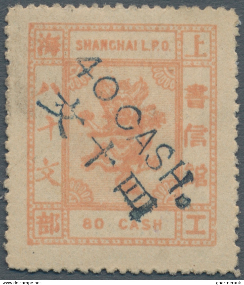 China - Shanghai: 1886, 40 CASH. Blue On 80 Cash Flesh, Surcharge Top Left To Bottom Right, Unused M - Sonstige & Ohne Zuordnung