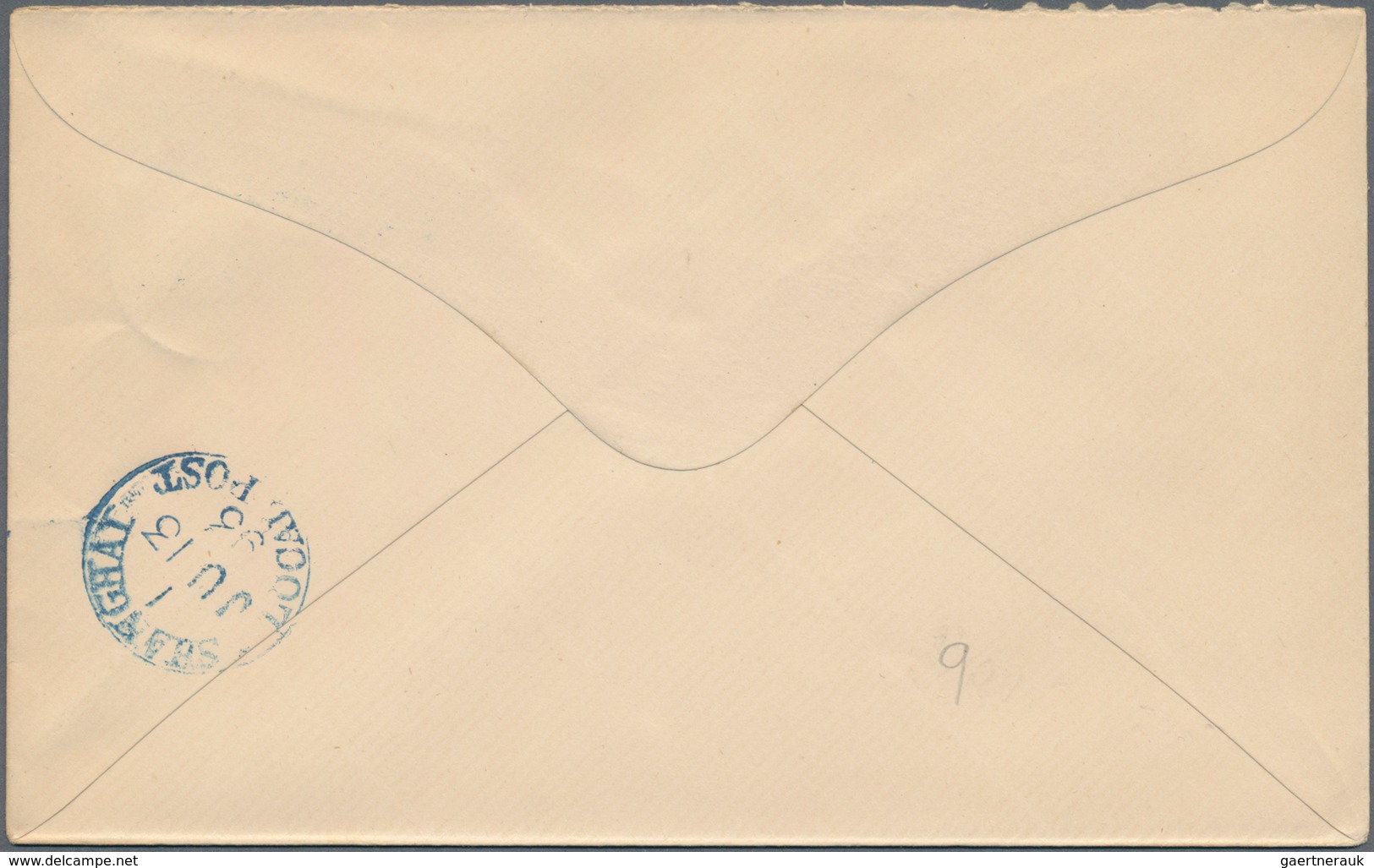 China - Shanghai: 1893, Card 1 C. Brown Canc. Vermilion "SHANGHAI LOCAL POST 11 N 96" W. Circular De - Andere & Zonder Classificatie