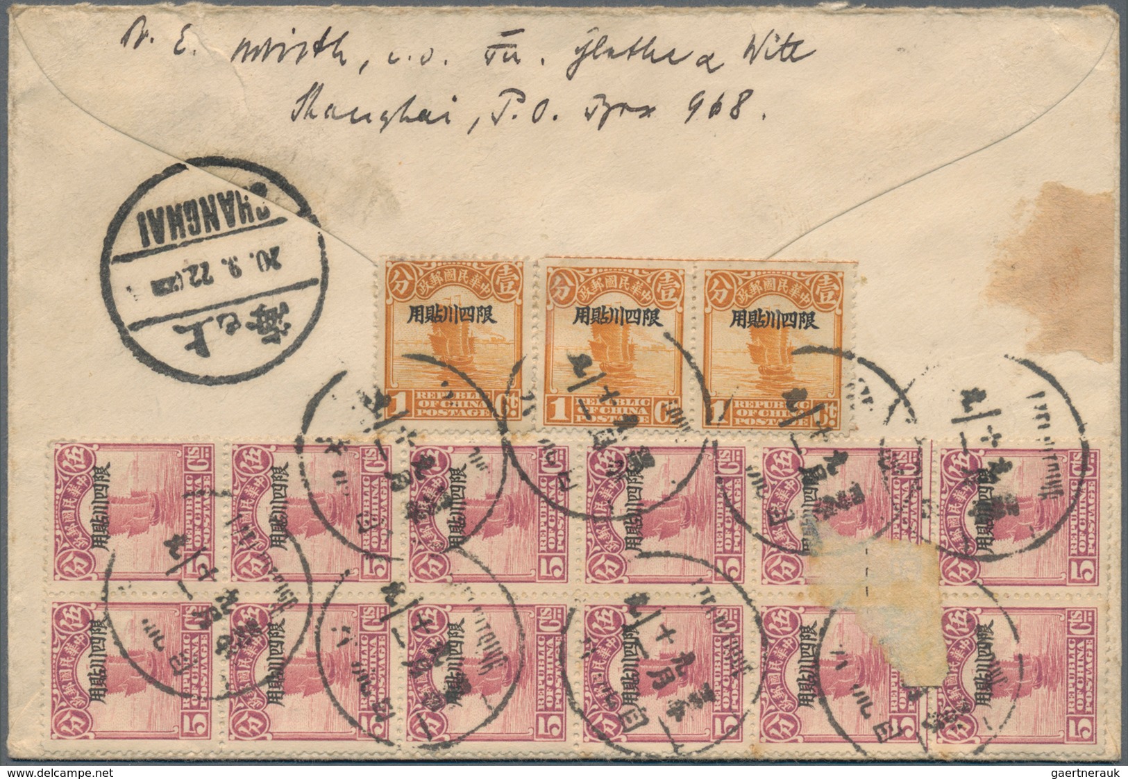 China - Provinzausgaben - Szechuan (1933/34): 1933/34, Covers (6) Mostly Airmail To Shanghai Inc. Ex - Sichuan 1933-34