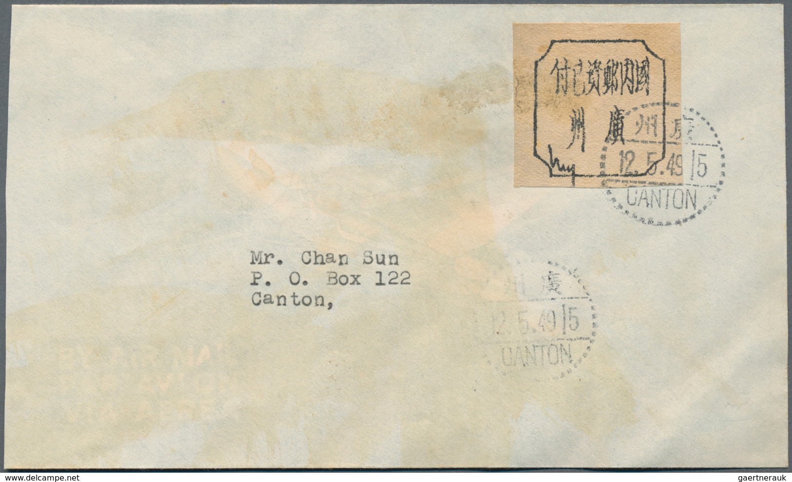 China - Ausgaben Der Provinzen (1949): Canton,1949, Three Postage Fee Paid Covers, Two Roman Letter - Sonstige & Ohne Zuordnung