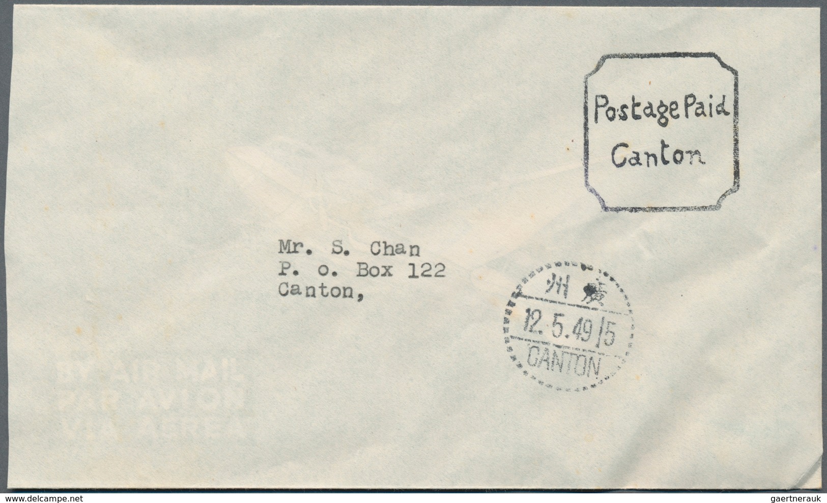 China - Ausgaben Der Provinzen (1949): Canton,1949, Three Postage Fee Paid Covers, Two Roman Letter - Sonstige & Ohne Zuordnung