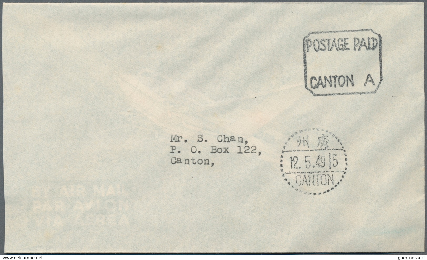 China - Ausgaben Der Provinzen (1949): Canton,1949, Three Postage Fee Paid Covers, Two Roman Letter - Sonstige & Ohne Zuordnung