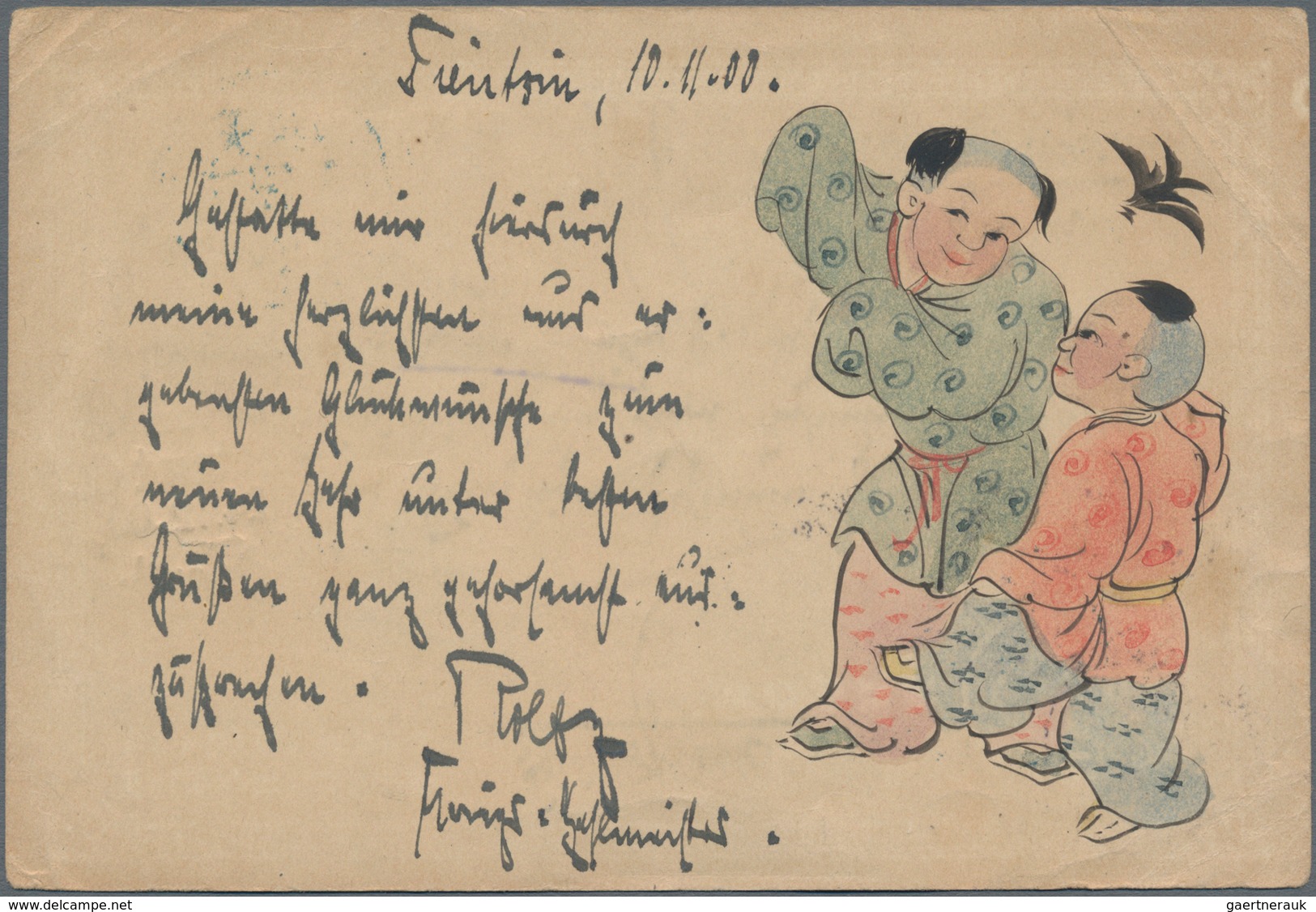 China - Ganzsachen: 1900, Card CIP 1 C. Uprated 1 C., 2 C. Tied With BLUE Bilingual "TIENTSIN 12. NO - Postkaarten