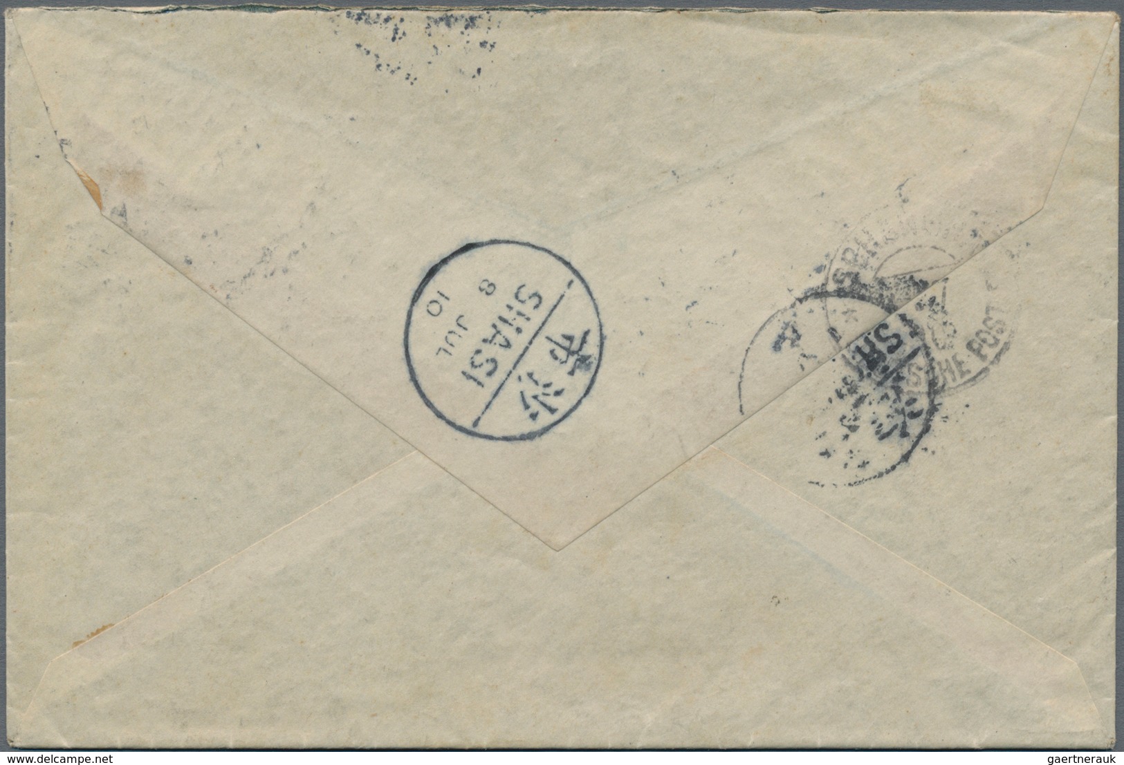 China - Incoming Mail: 1910, Sweden, 2 X 10 C Carmine Oscar II, Both Stamps With Boxed "I.P.O." Tiep - Sonstige & Ohne Zuordnung