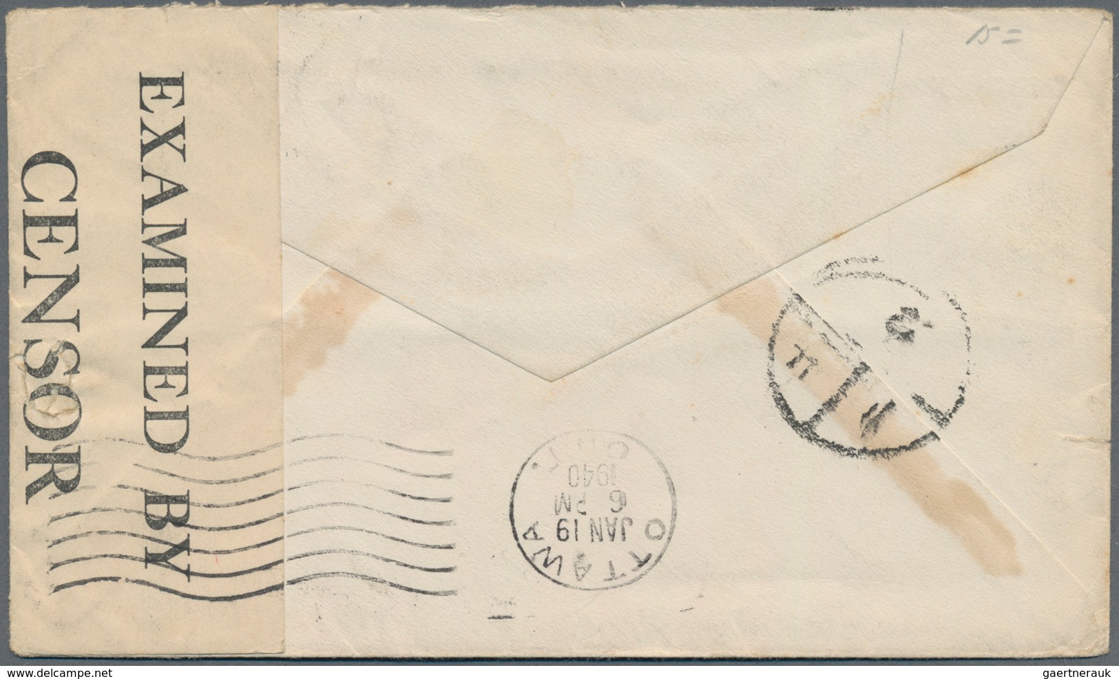 China - Incoming Mail: 1940, Canada, 5 C. Franking Tied "QUEBEC JAN 12 40" To Cover To Shanghai, Can - Sonstige & Ohne Zuordnung