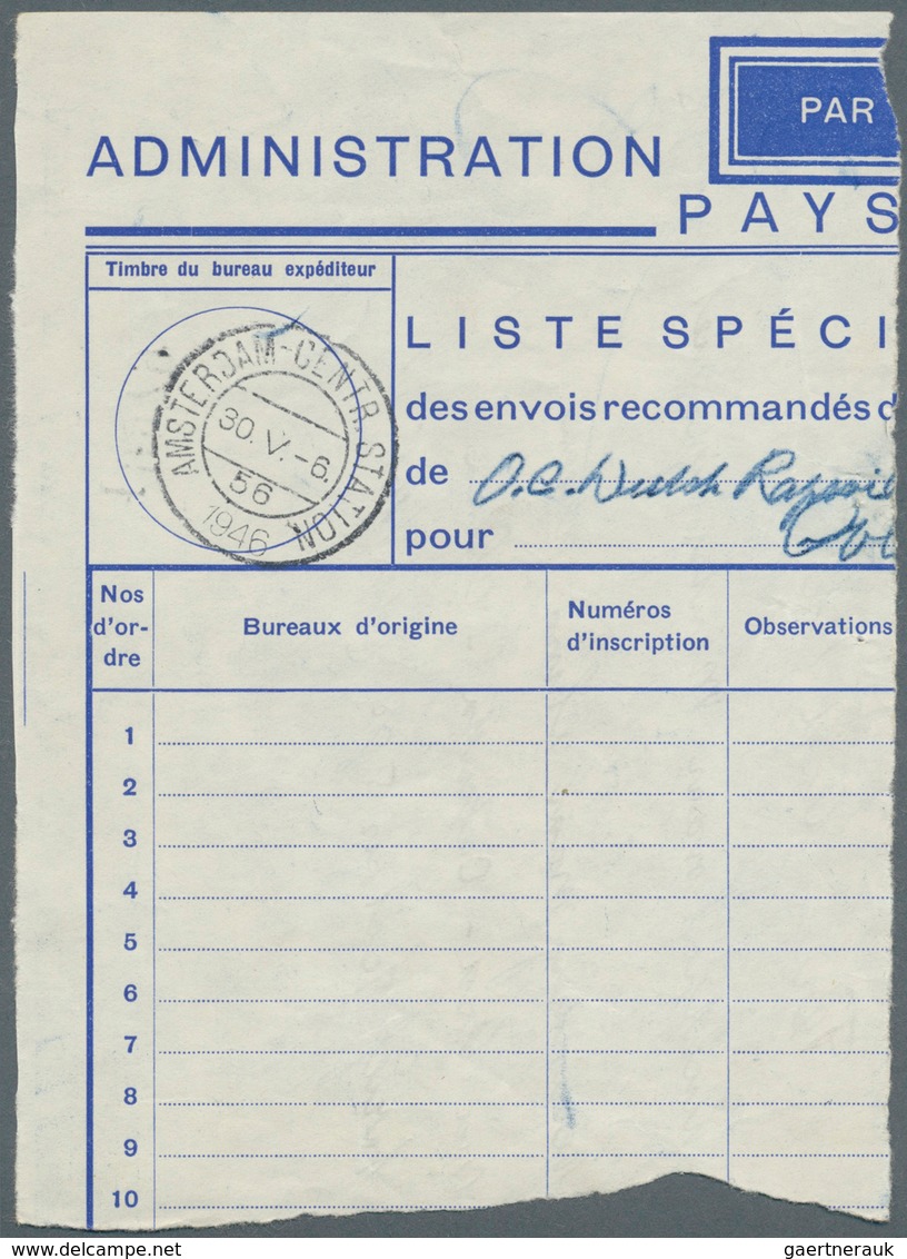 China - Incoming Mail: 1946, Incoming Mail, Registered Air Mail Cover From Netherlands "AMSTERDAM-BI - Autres & Non Classés