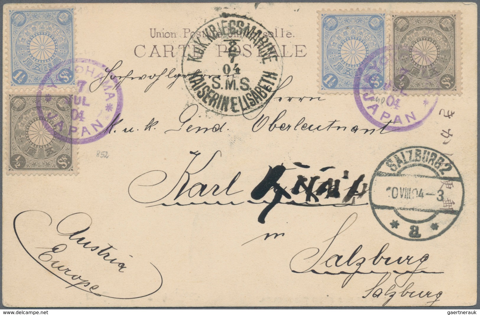 China - Fremde Postanstalten / Foreign Offices: 1904/11, Austrian Cruiser "SMS Kaiserlin Elisabeth" - Sonstige & Ohne Zuordnung