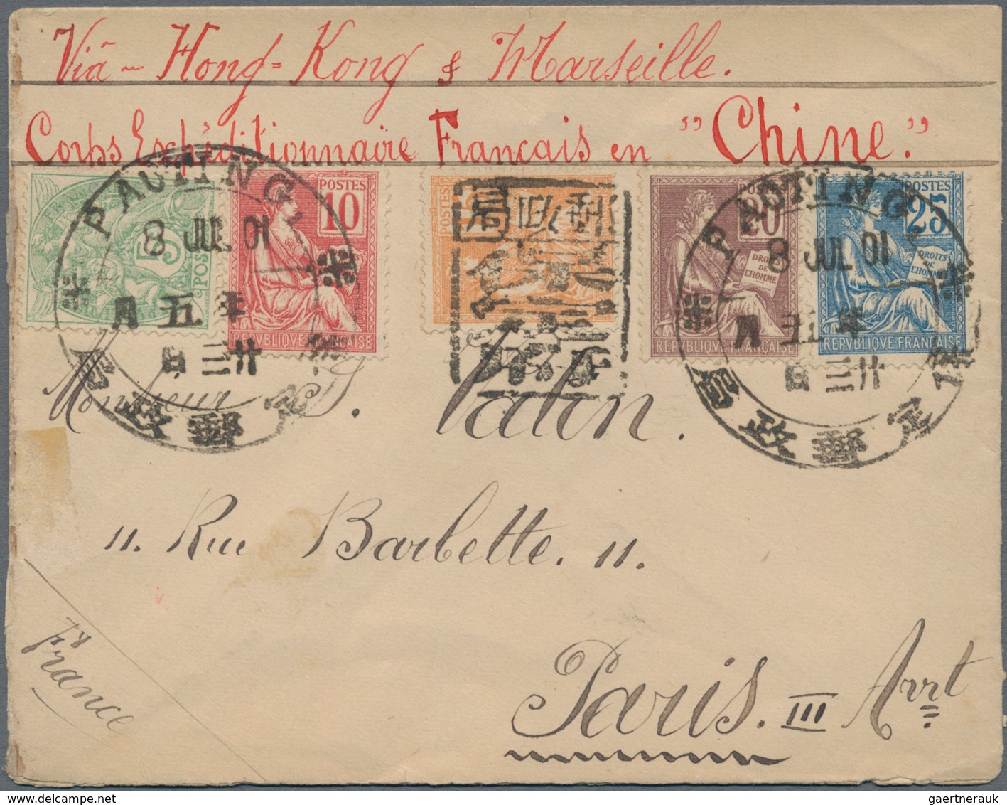 China - Fremde Postanstalten / Foreign Offices: France, 1901, French Mainland Issues 5 C., 10 C., 15 - Sonstige & Ohne Zuordnung