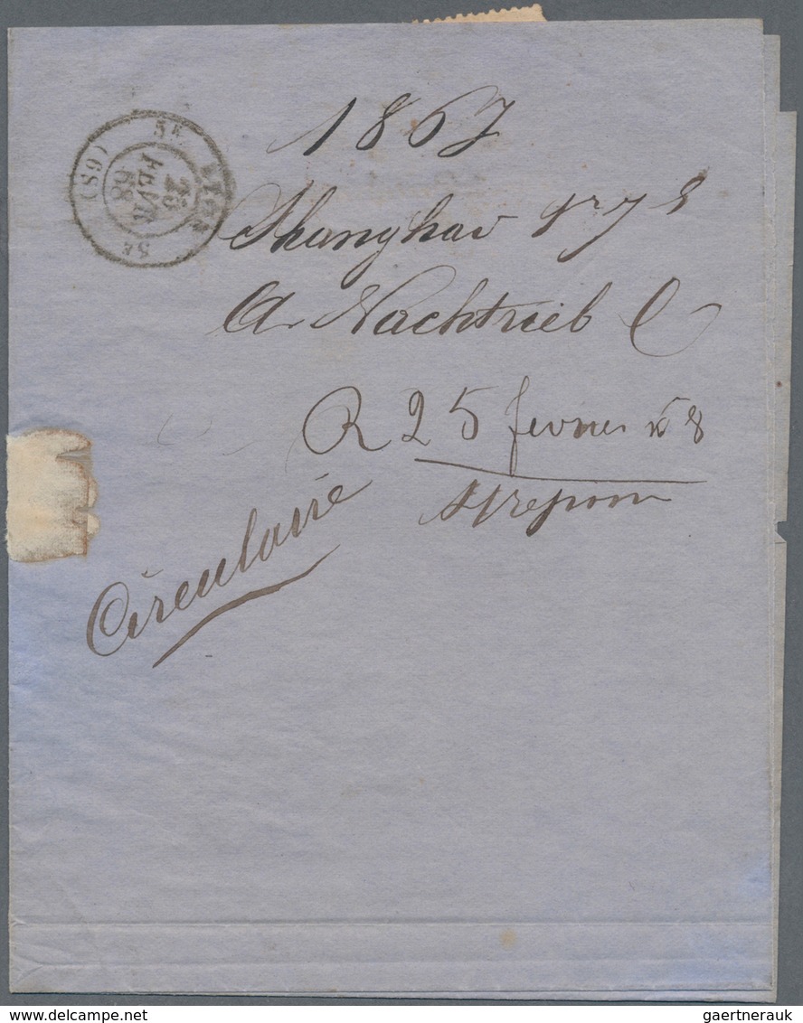China - Fremde Postanstalten / Foreign Offices: French Offices, 1867. News-Band Wrapper Written From - Autres & Non Classés