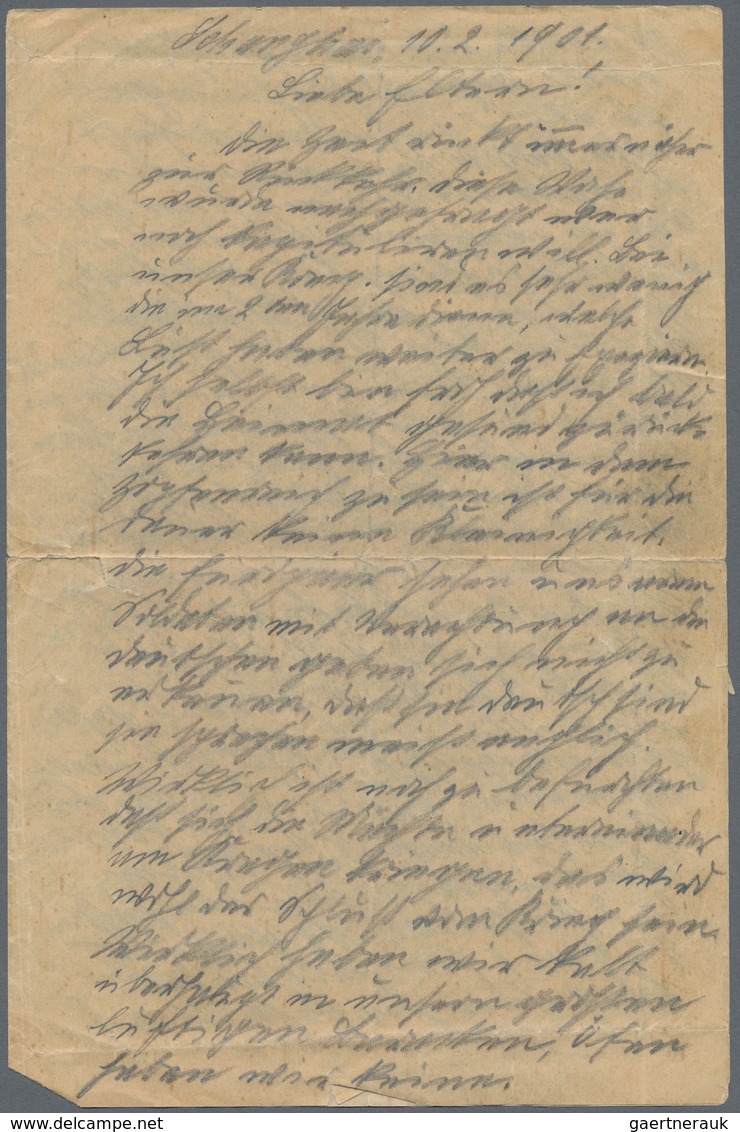 China - Besonderheiten: 1901 (ca.): A rare correspondence from a German in China during the Boxer Re