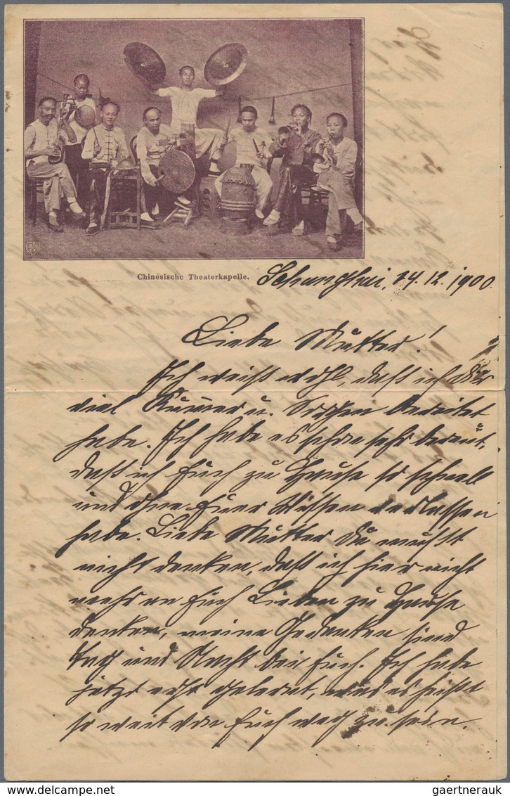 China - Besonderheiten: 1901 (ca.): A rare correspondence from a German in China during the Boxer Re