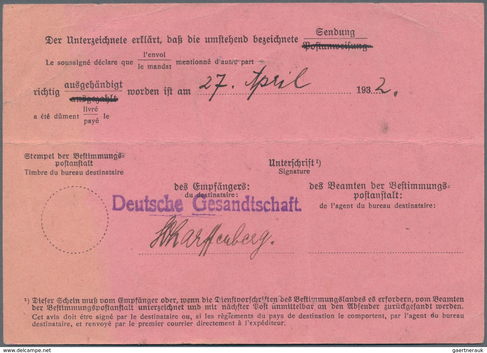 China - Besonderheiten: 1932, Germany Se-tenant Booklet Panes Tied "CHEMNITZ 14.4.32" To Inbound Air - Otros & Sin Clasificación