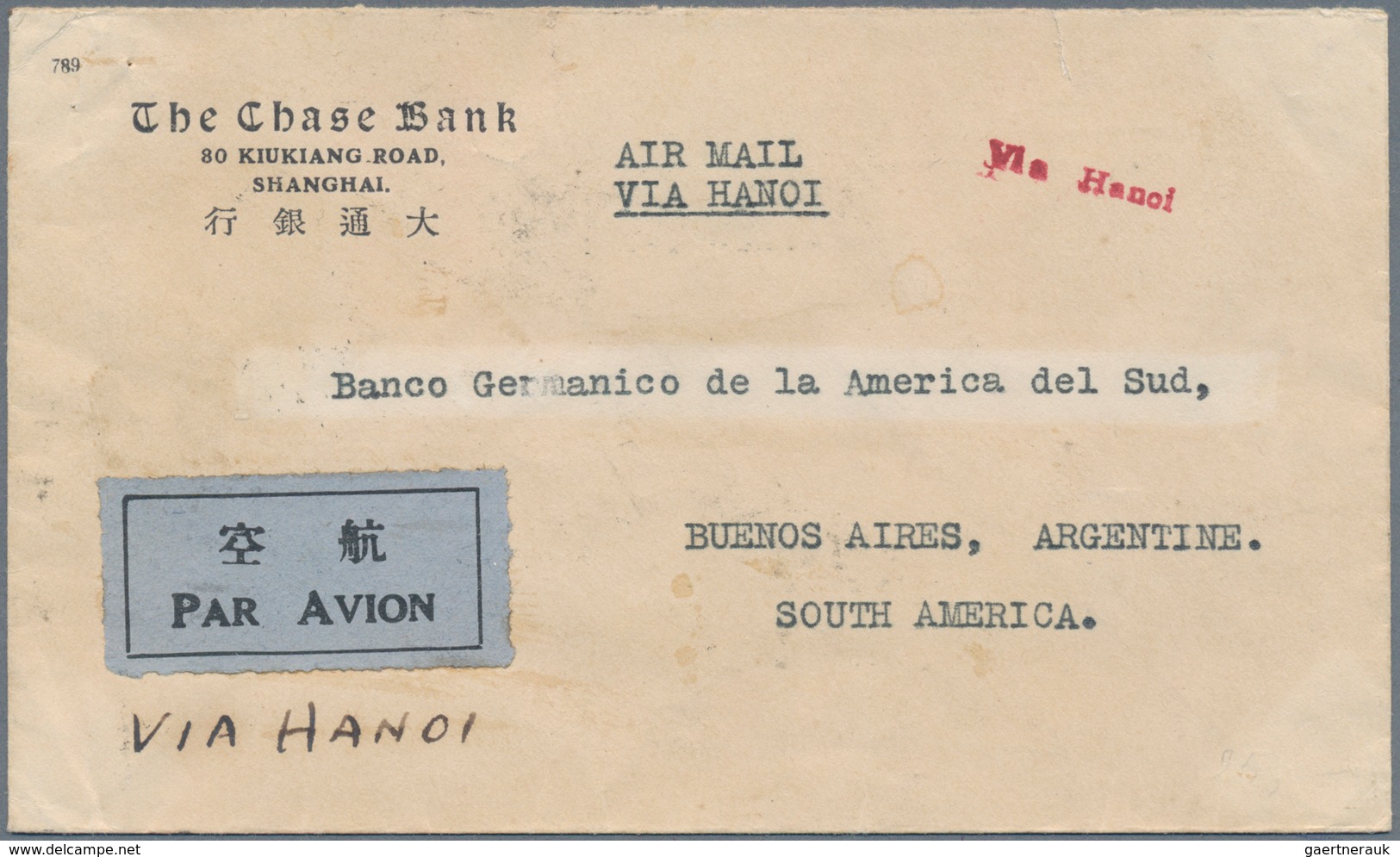 China - Besonderheiten: 1936, 19th South American Flight, China Connection Flight. Commercial Cover - Sonstige & Ohne Zuordnung