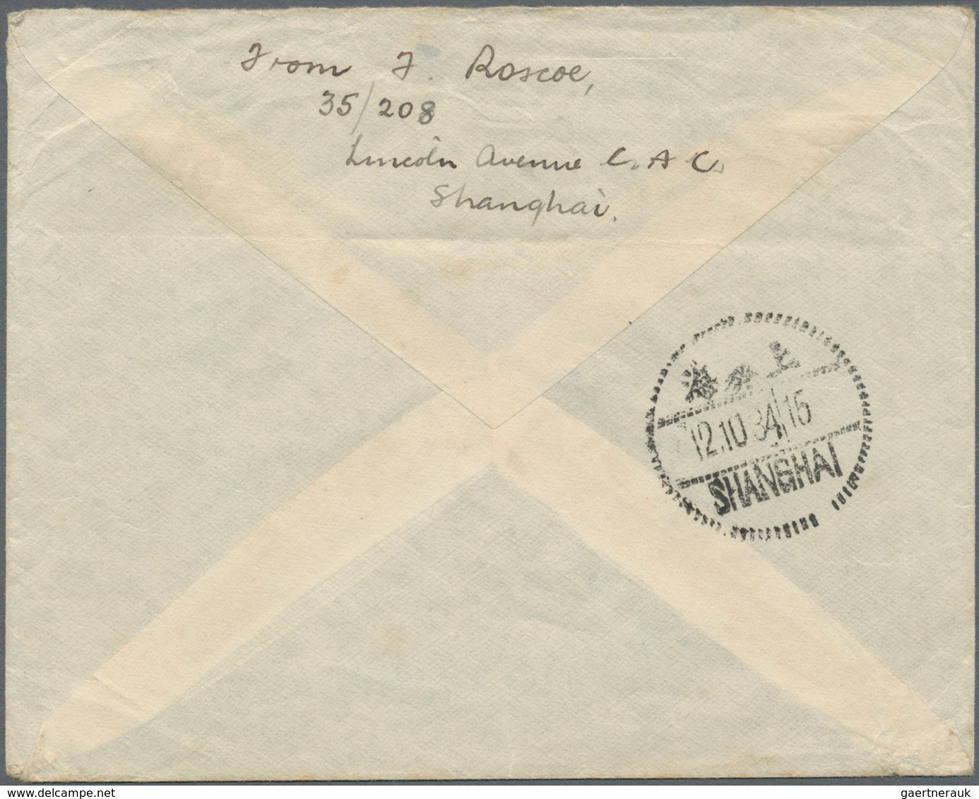 China - Besonderheiten: 1945, INTERNEE SPECIAL AIRMAIL, Stampless Airmail-cover From Japanese Intern - Andere & Zonder Classificatie