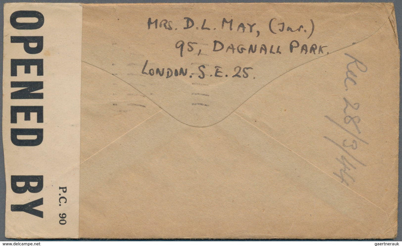 China - Taiwan (Formosa): 1942. Stampless Envelope (with Letter) Adddressed To 'Signalman A.L. May, - Otros & Sin Clasificación