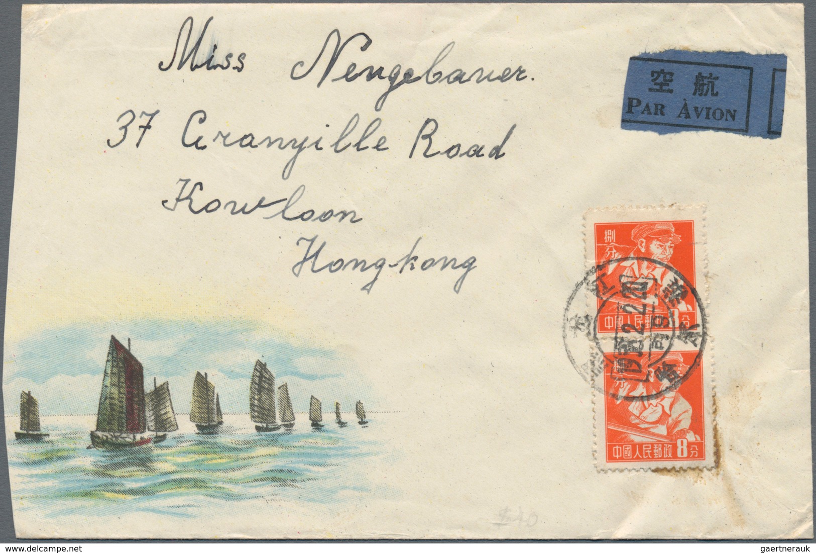 China - Volksrepublik: 1953/60, illustrated covers used to Hong Kong (18, mostly surface) or to Russ