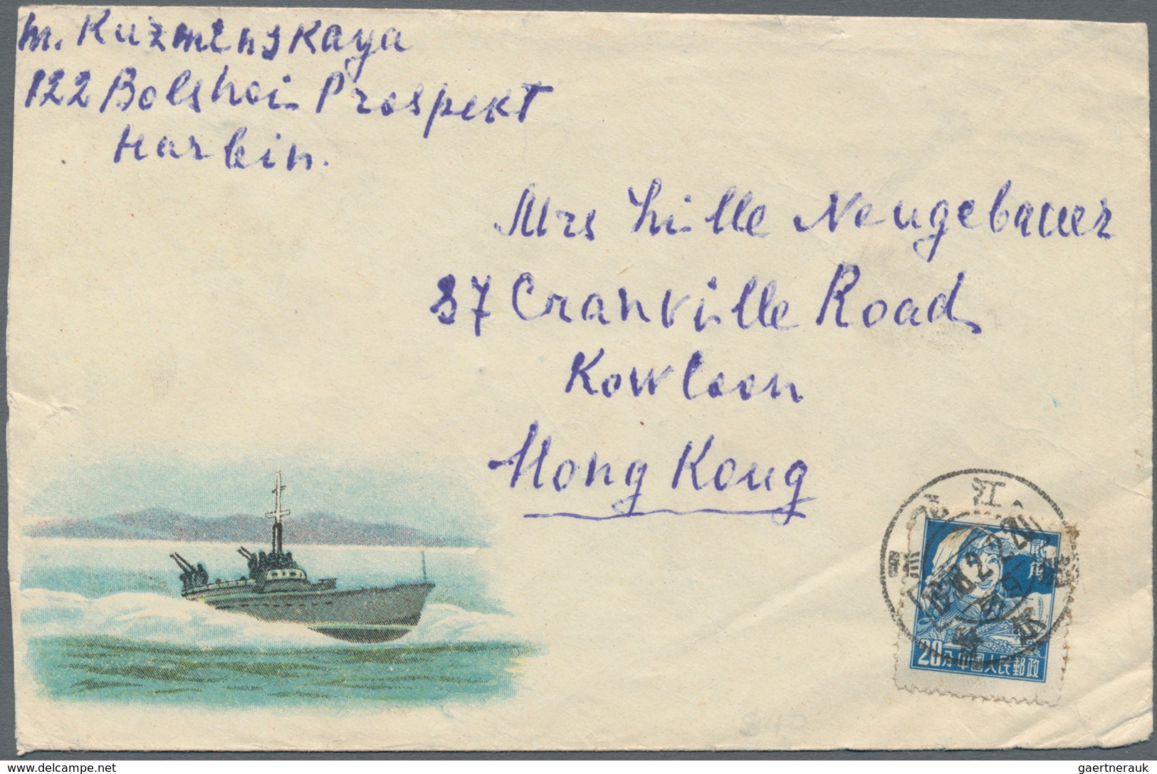 China - Volksrepublik: 1953/60, illustrated covers used to Hong Kong (18, mostly surface) or to Russ