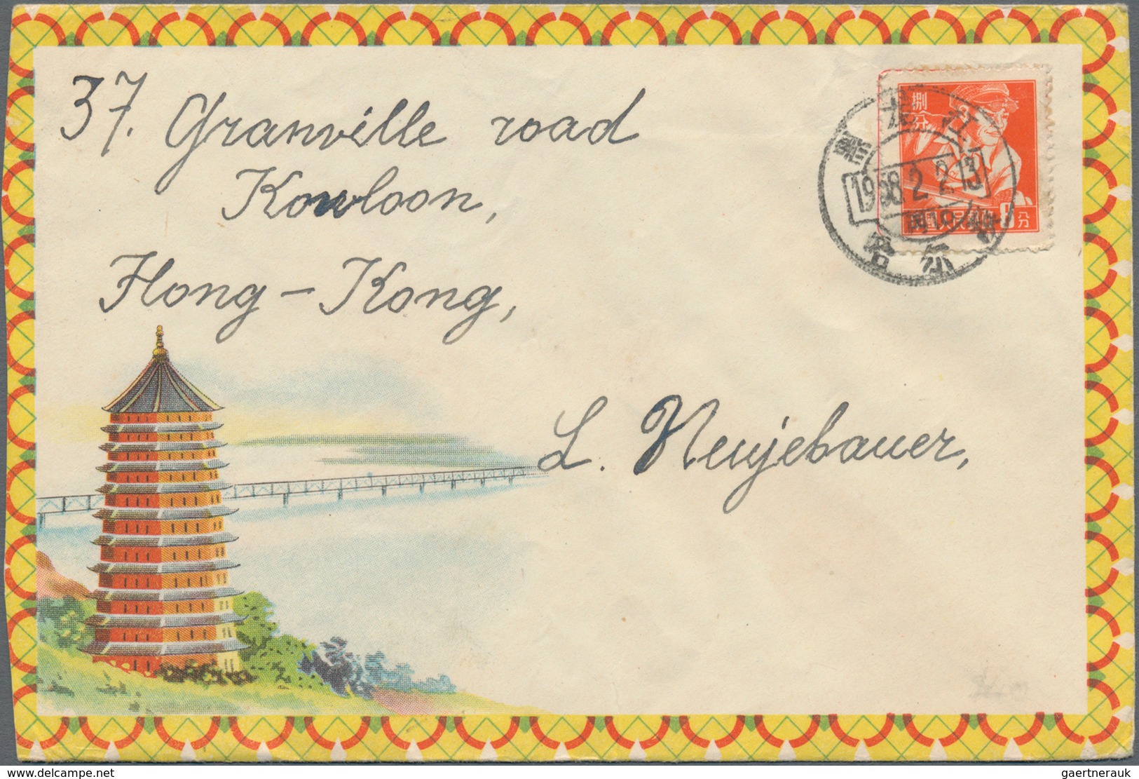 China - Volksrepublik: 1953/60, illustrated covers used to Hong Kong (18, mostly surface) or to Russ