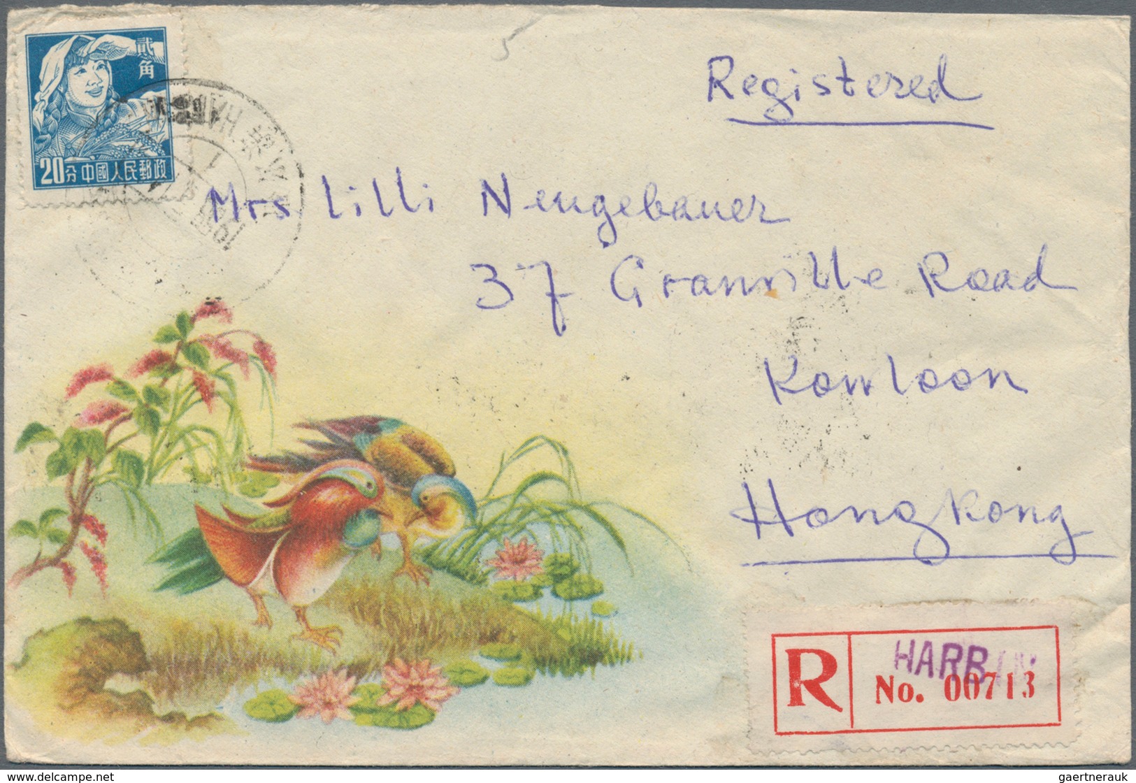 China - Volksrepublik: 1953/60, illustrated covers used to Hong Kong (18, mostly surface) or to Russ