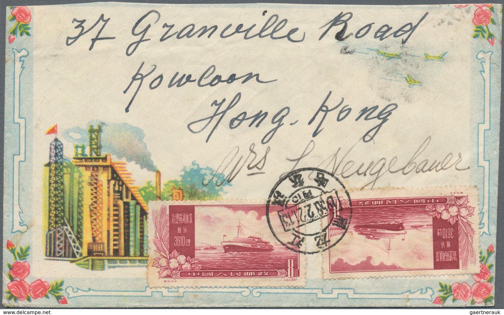 China - Volksrepublik: 1953/60, illustrated covers used to Hong Kong (18, mostly surface) or to Russ