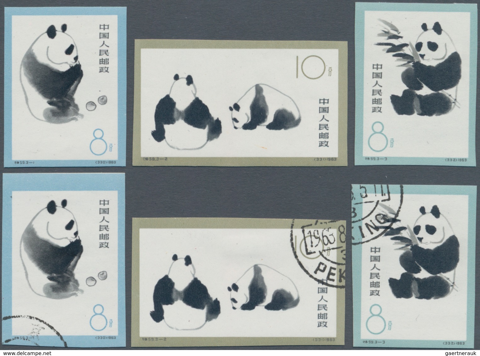 China - Volksrepublik: 1963, Giant Pandas (S59, S59B), Four Sets Of 3, Containing MNH Sets Of The Im - Other & Unclassified