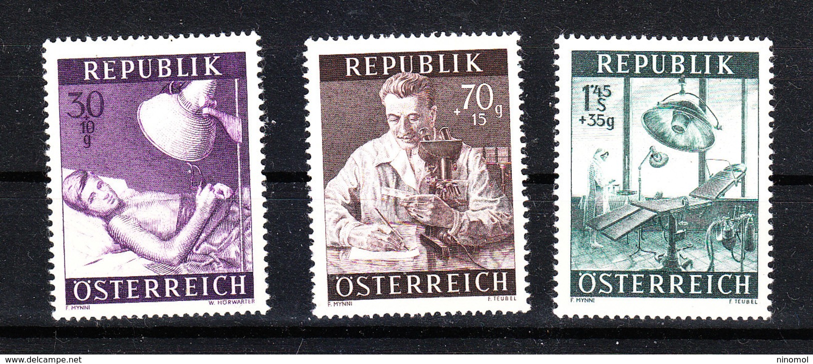 Austria   - 1954. Analisi Cliniche, Raggi X, Sala Operatoria. Clinical Analysis, X-rays, Operating Room. MNH - Medicina