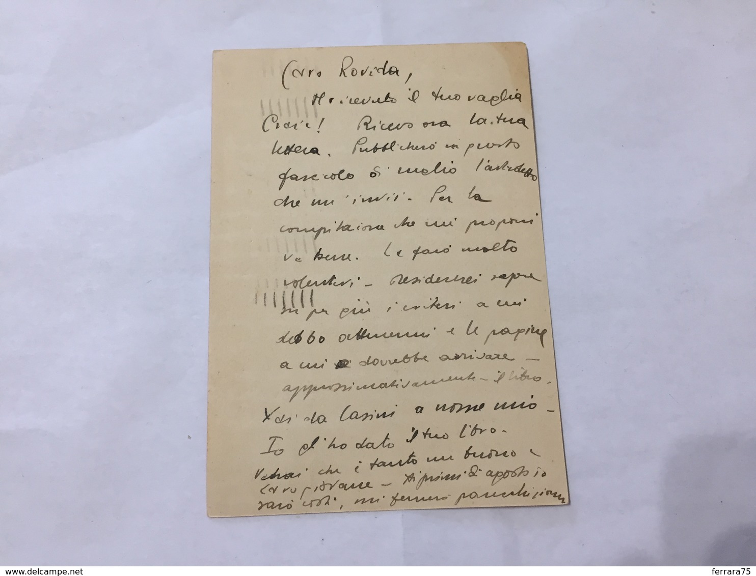 CARTOLINA AUTOGRAFATA NINO SAMMARTANO/GINO ROVIDA R.LICEO GINNASIO GABRIELE D'ANNUNZIO PESCARA - Altri & Non Classificati