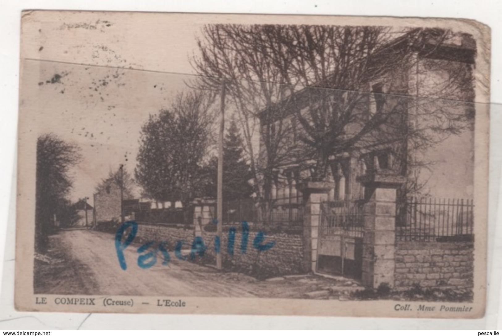 23 CREUSE - CP LE COMPEIX - L'ECOLE - COLL. Mme POMMIER - CIRCULEE EN 1936 - Sonstige & Ohne Zuordnung