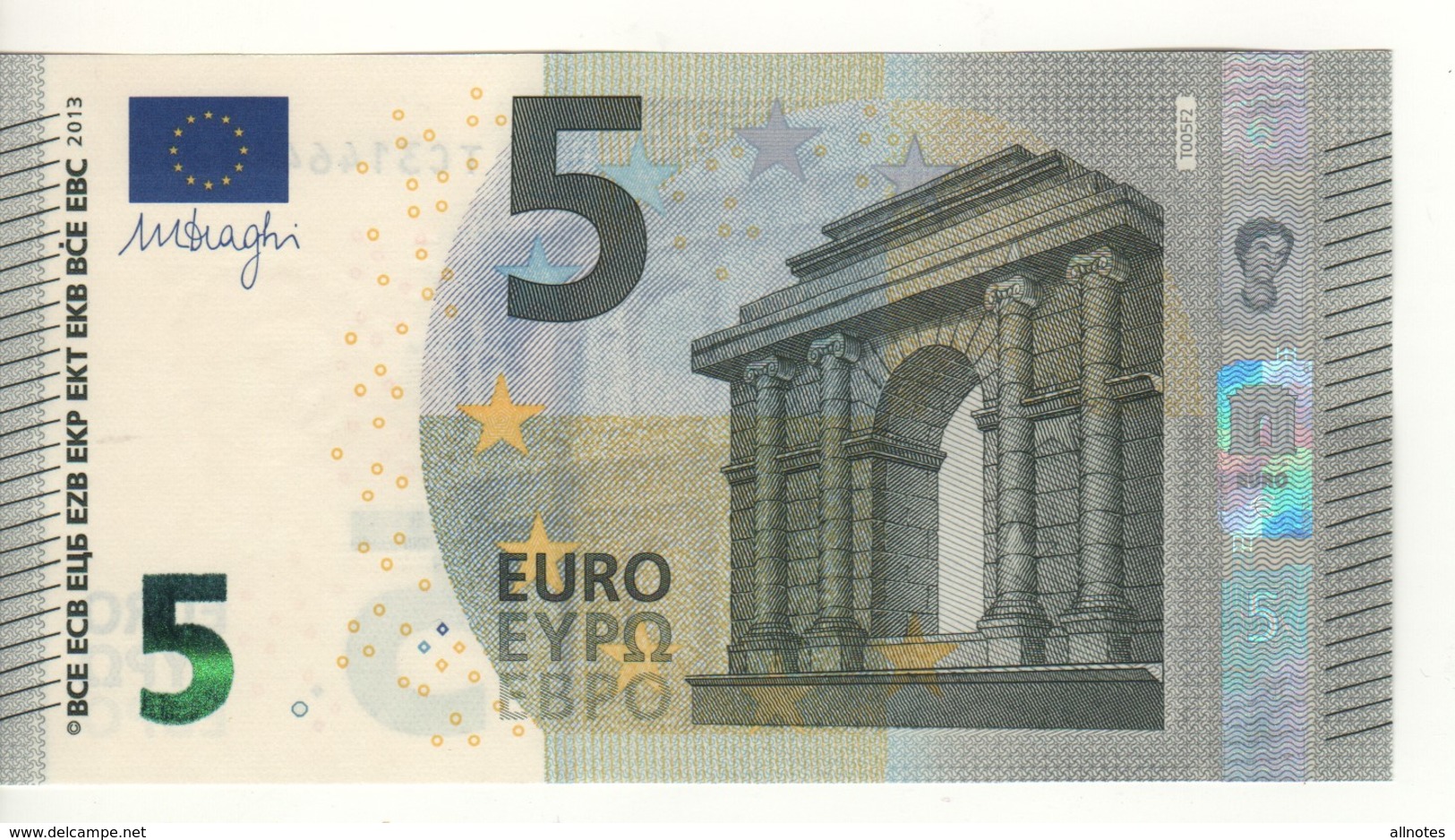 5 EURO  "Ireland"    DRAGHI    T 005 B5    TC3483787952  /  FDS - UNC - 5 Euro