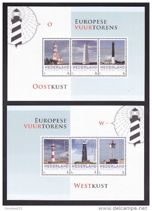 Nederland Holland Netherlands 2014 Sheets Blocks Lighthouses Vuurtorens Leuchttürme Phares Faros Mayaki Fari - Phares