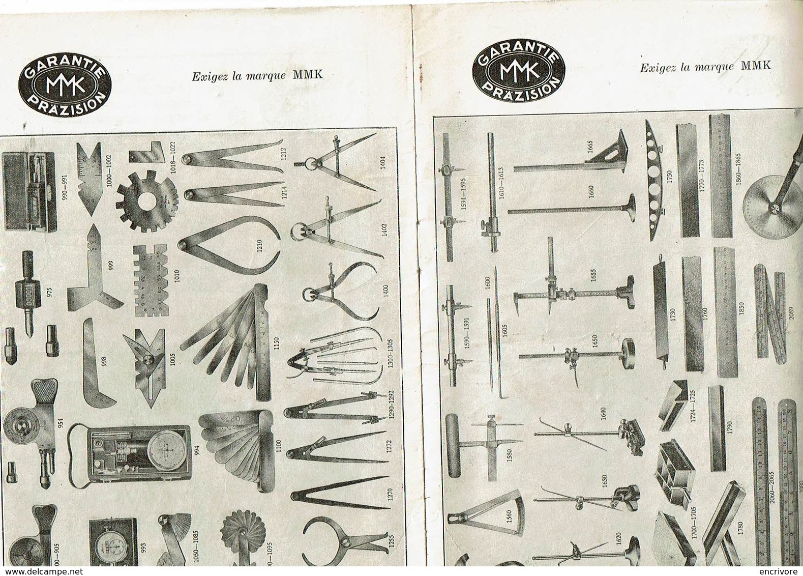 MATTHIEU MULLER MMK Outillage De Précision Horlogerie BRUXELLES Liste 11 - 1900 – 1949