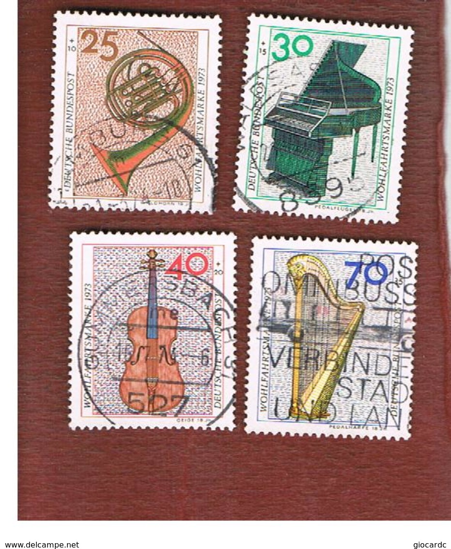 GERMANIA (GERMANY) - SG 1674.1677  - 1973   HUMANITARIAN RELIEF FUNDS: MUSICAL INSTRUMENTS  -  USED - Used Stamps