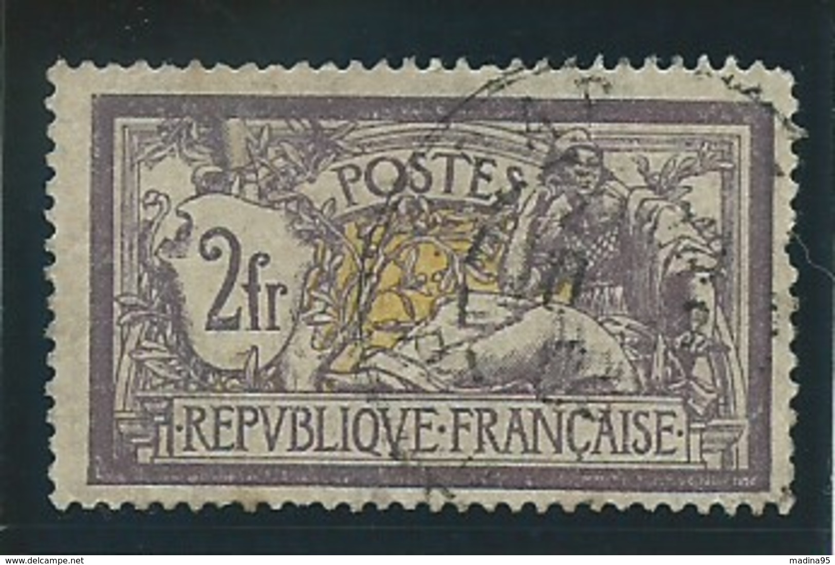 FRANCE: Obl., N° 122, Violet Et Jaune, Dts Crtes Et 2 Dts Rousses, AB - 1900-27 Merson