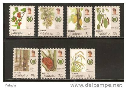 Malaysia 1986 Agro Plant Set MNH Rare Perlis - Malaysia (1964-...)