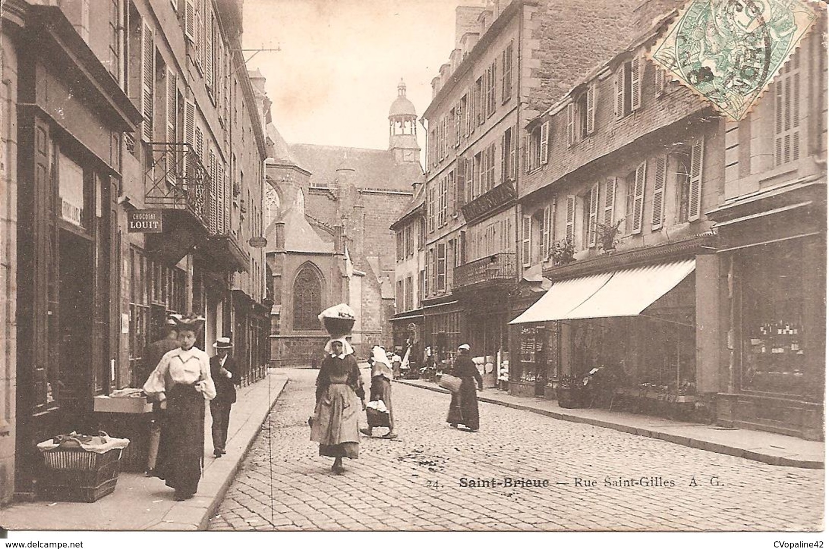 SAINT-BRIEUC (22) Rue Saint-Gilles En 1906 (Belle Animation) - Saint-Brieuc