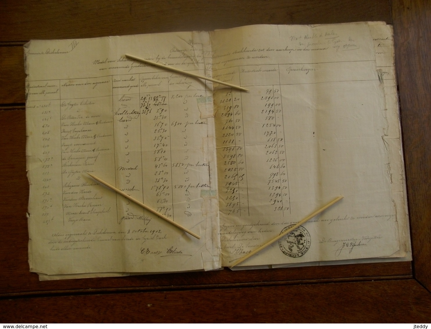 Antieke documenten Ontwerp tot verbreeding van den voetweg  Nr . 85 1902 ---1904 GEMEENTE  DICKELVENNE