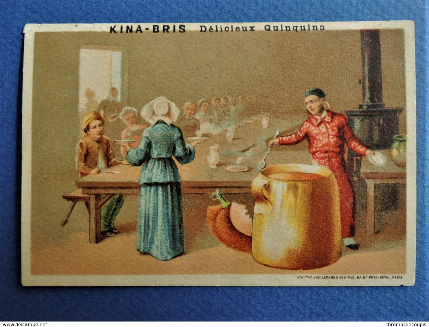 Chromo B&V. Vers 1884-1888. Pub. KINA-BRIS. Distillerie  CAHUET - BRIS à NONTRON. Dordogne.Maison De Gros Fondée En 1860 - Autres & Non Classés