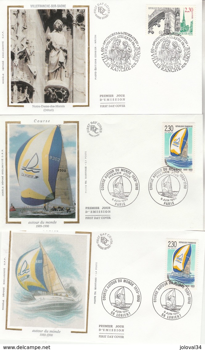 France Lot 21enveloppes  FDC Sur Soie 1990  - 6 Scan - 1990-1999