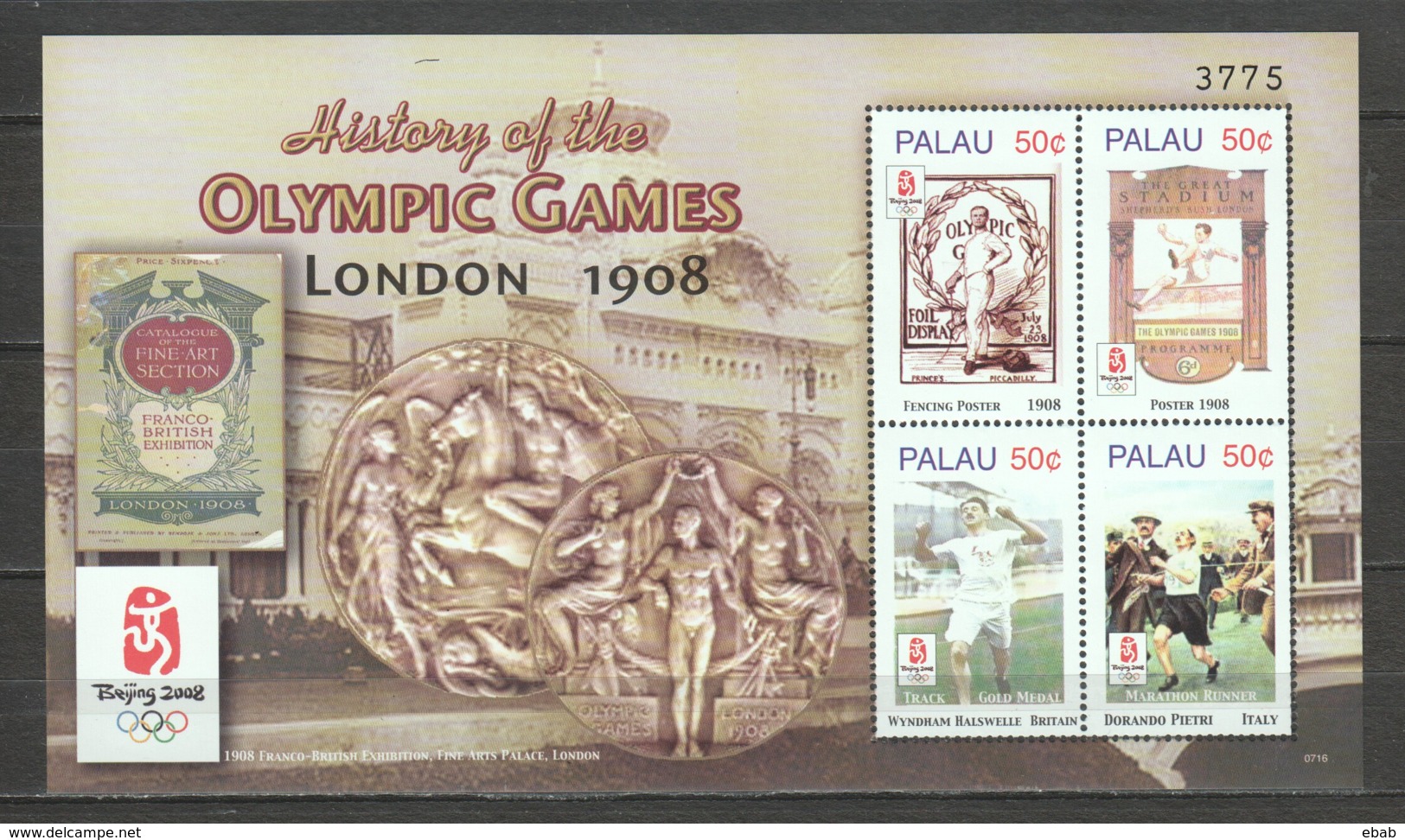 Palau - MNH Sheet SUMMER OLYMPICS LONDON 1908 - Zomer 1908: Londen