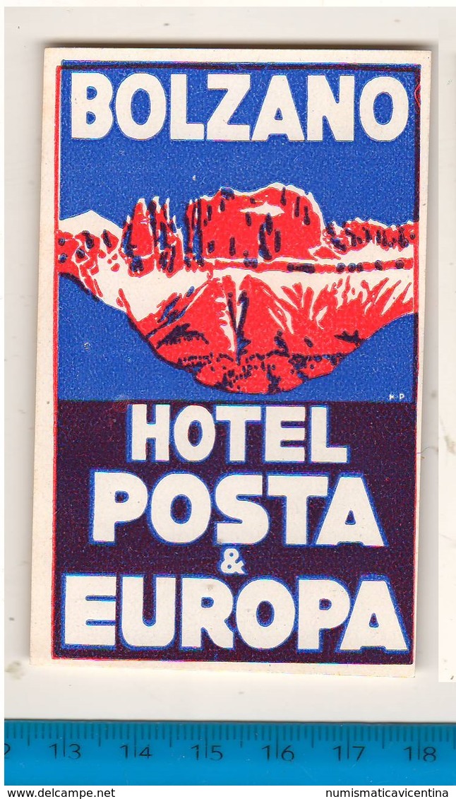 Bozen Bolzano Hotel Posta & Europa Etichetta Adesiva Hotel Tickets - Adesivi Di Alberghi