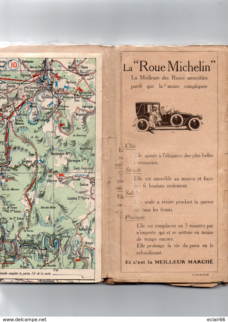 CARTE MICHELIN De LA FRANCE. N°3.AMIENS -ARRAS  Du Nord Au Sud Toilée. 1914-1918 VOIR SCANNES - Cartes Routières