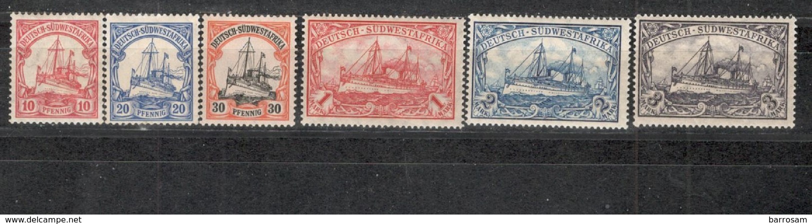 GERMAN COLONIES1906:SOUTH WEST AFRICA Michel26-31 Mh* - Sud-Ouest Africain Allemand