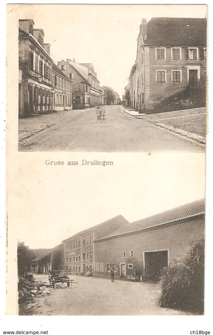 CPA 67 Gruss Aus DRULINGEN - Rues - Petites Animations - Peu Courante - Drulingen