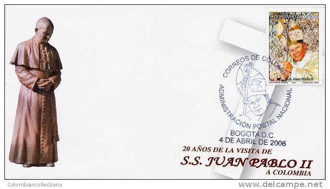 Lote 2420F, Colombia, 2006, SPD-FDC, Juan Pablo II, Pope John Paul II - Colombie