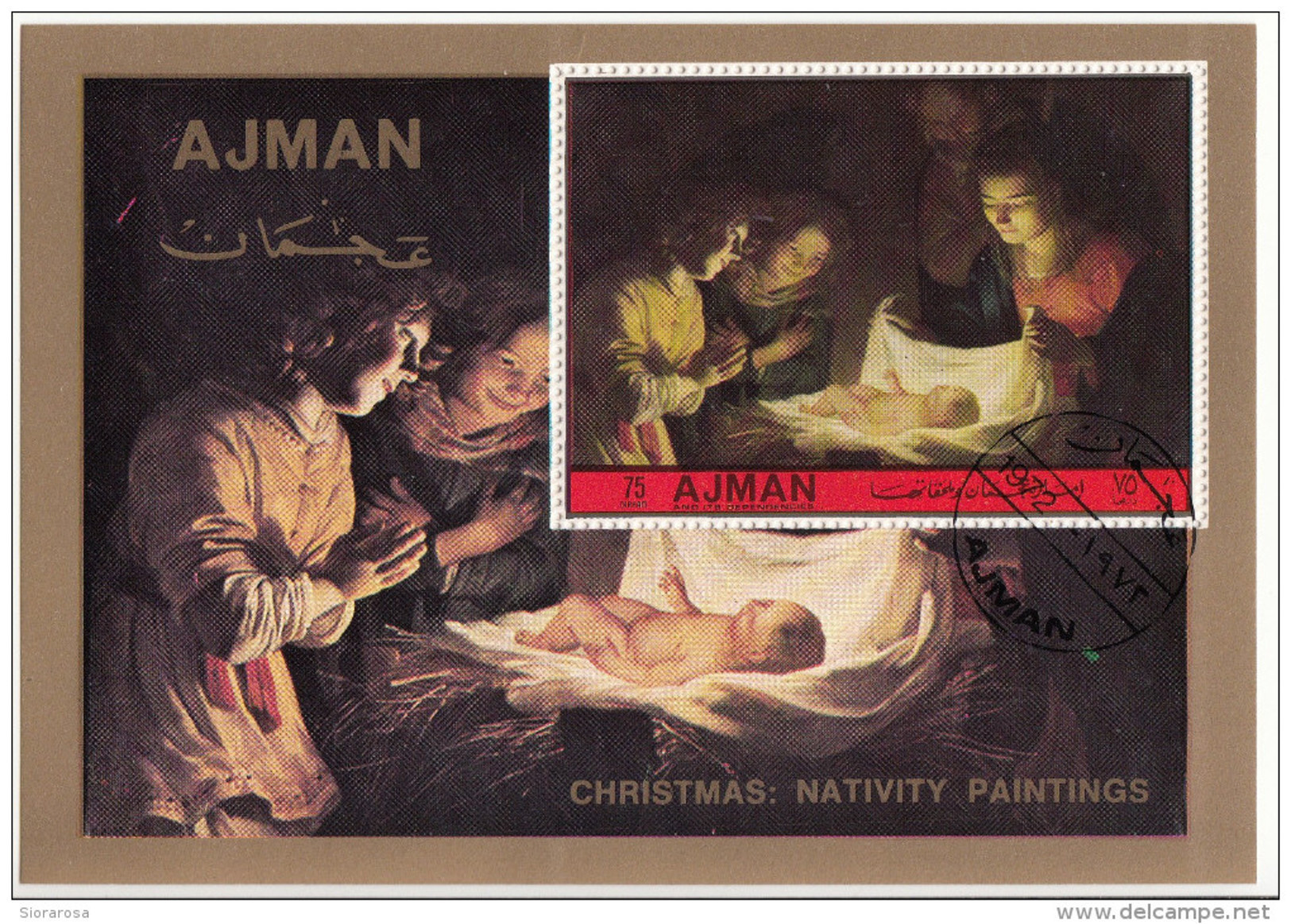 Ajman 1972  " Natività " - Quadro Dipinto Da Gherardo Delle Notti Paintings Tableaux - Ajman