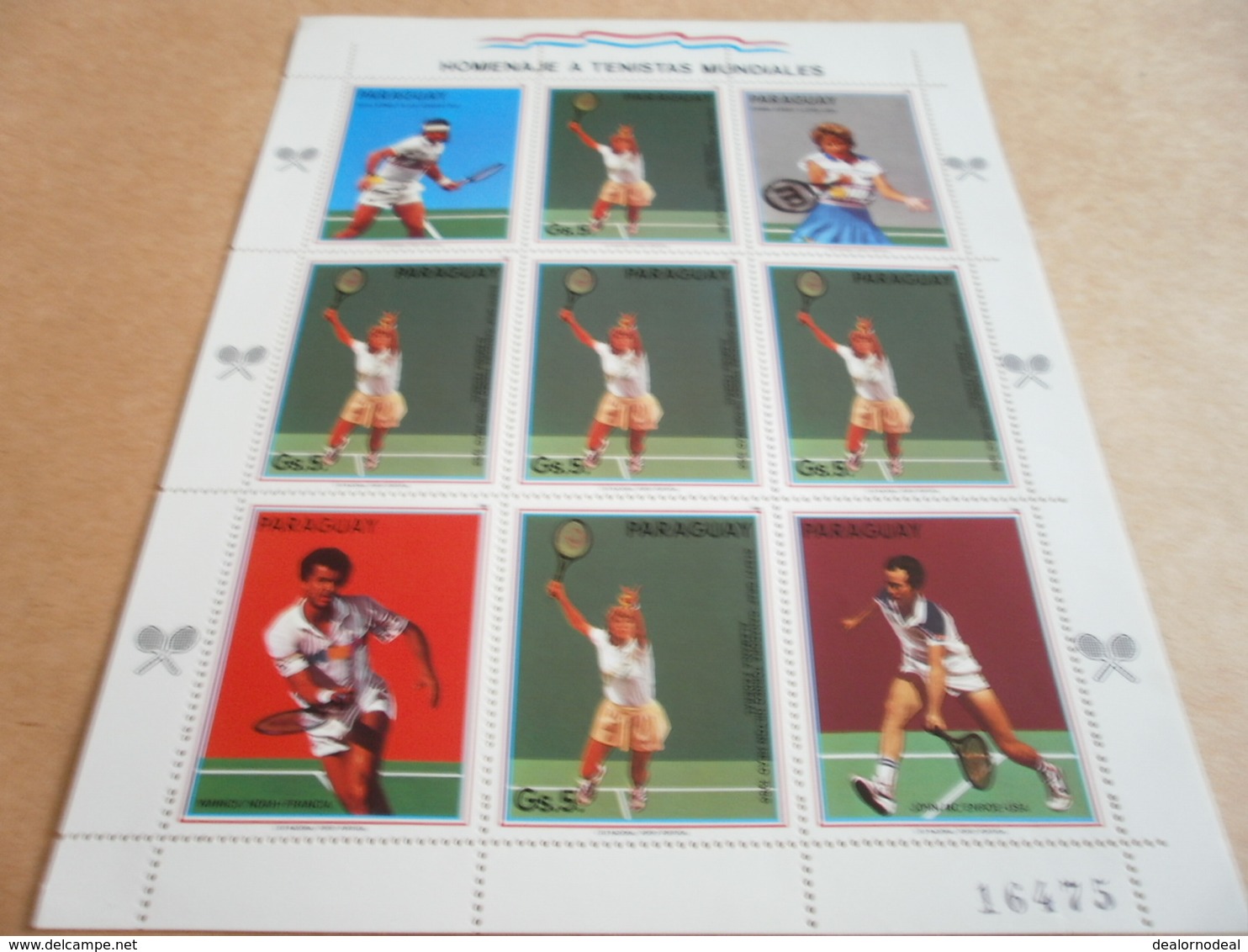 Sheetlet Paraguay 1986 Tennis Stars Players - Paraguay